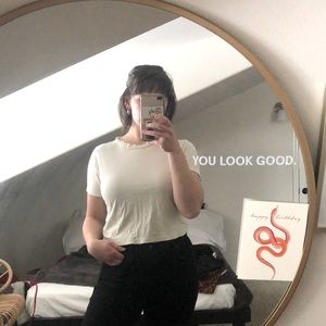 BackBeat Co. Cropped Cream Tee Shirt Hemp Cotton